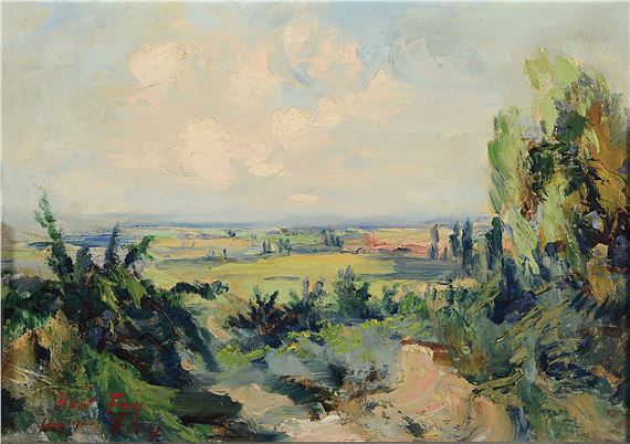 Hans Fay | view into the Rhine valley (1888) | MutualArt