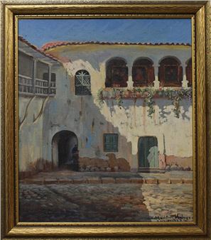 hacienda along a cobblestone road - Victor Martinez Malaga