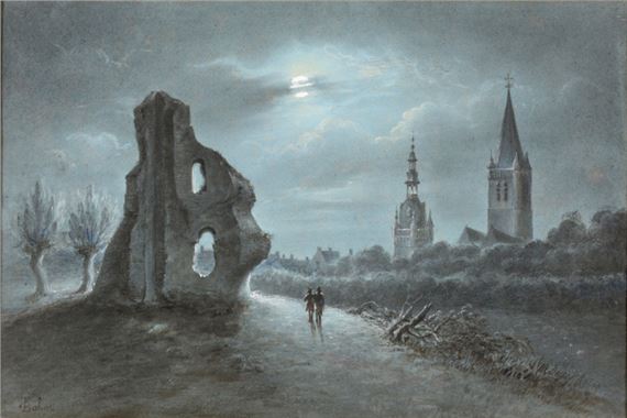 Ruïne aan de rand van Ieper - Auguste Böhm
