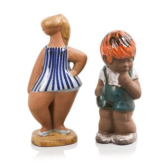Two Swedish Ceramic Figures, Lisa Larsen and Tilgmans - Kerstin Gronvall