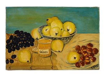 A MODERNIST OIL ON BOARD STILL-LIFE PAINTING BY R. BOUR - René Bour