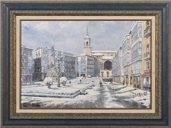 Plaza de la Virgen Blanca nevada - Eduardo Fernandez de Arroyabe