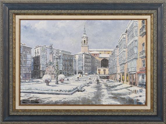 Plaza de la Virgen Blanca nevada - Eduardo Fernandez de Arroyabe