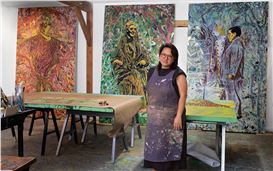 Artist Tammy Nguyen’s Compelling Canvases Examine Depictions of the Afterlife