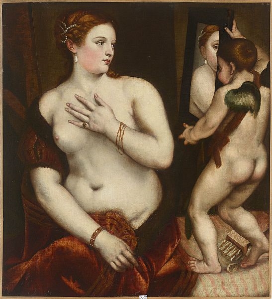 Vénus au miroir by Titian, 1555
