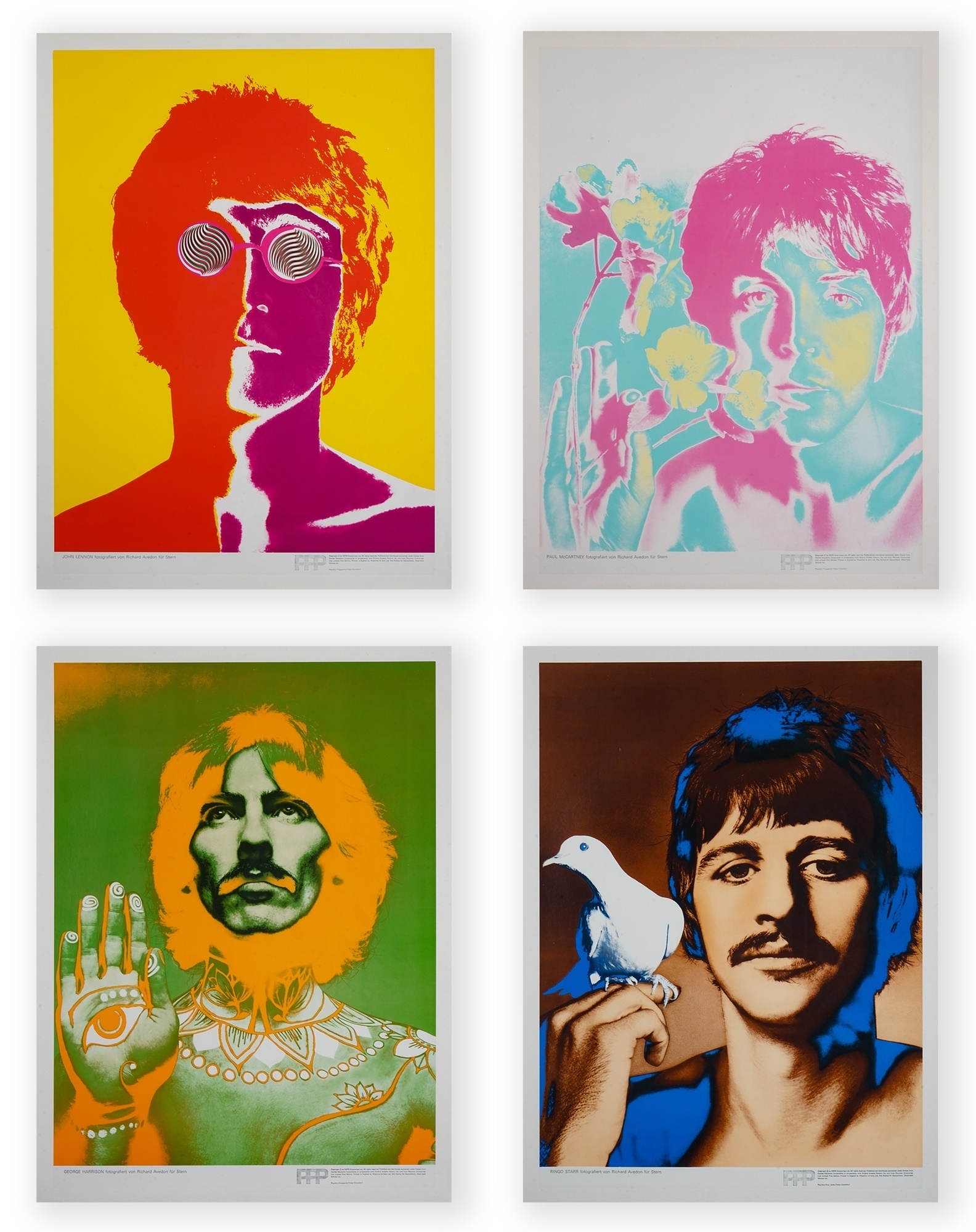 Artwork by Richard Avedon, The Beatles, Made of offset lithographs in colours on paper with linen