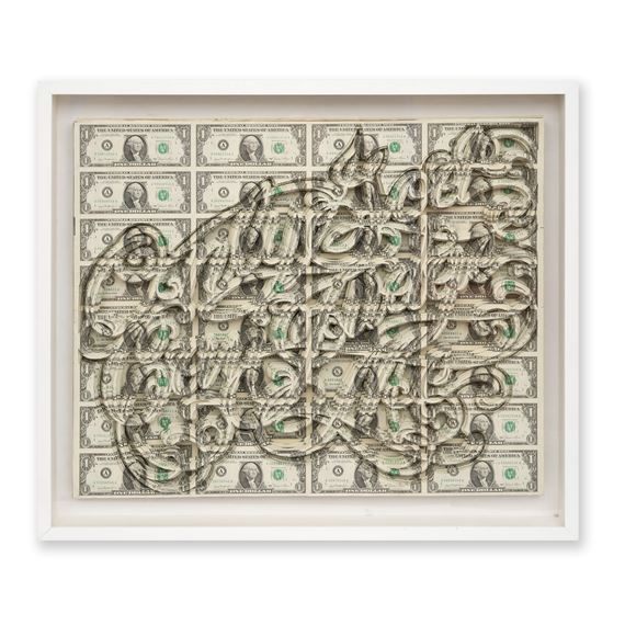 Tableau - Only God Can Judge Me In Dollars by Scott Campbell, 2010