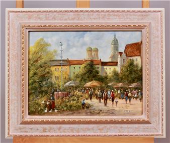 Marktszene am Münchner Viktualienmarkt - Helmut G. Clemens