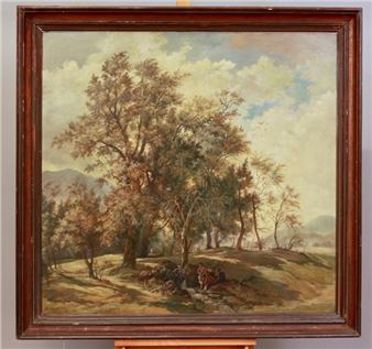 Sommerliches Landschaftsidyll mit Figurenstaffage - Richard Holst