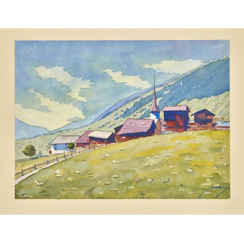 Bergdorf mit Kirche - Armin Bieber