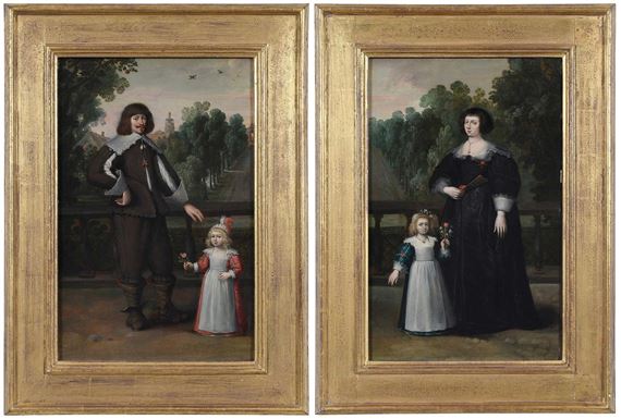 Curated visual reference: Gallery Detail: Anglo Dutch School 17Th Century A Gentleman With His Daughter
