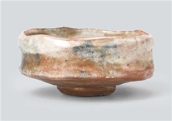 Red flat tea bowl - Fugensai