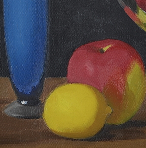 Artwork by Hirohide Hashimoto, glass comport, Made of oil on canvas