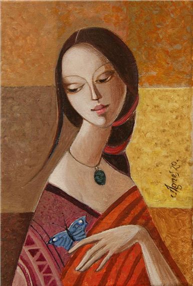 Girl with a butterfly by Agnieszka Korczak-Ostrowska, 2020