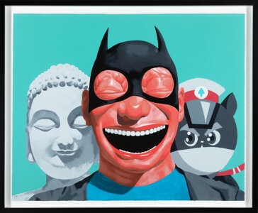 Artwork by Yue Minjun, The Three Musketeers, Made of Screenprint in colors on wove paper