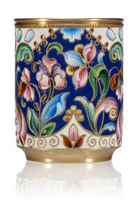 A Russian Cloisonné Enameled Gilt Silver Beaker - Maria Semenova