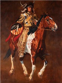 Indian Chief on Horse - Daryl Poulin
