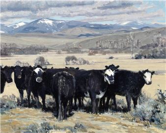 Cattle with Mountain Landscape - Taylor Lynde