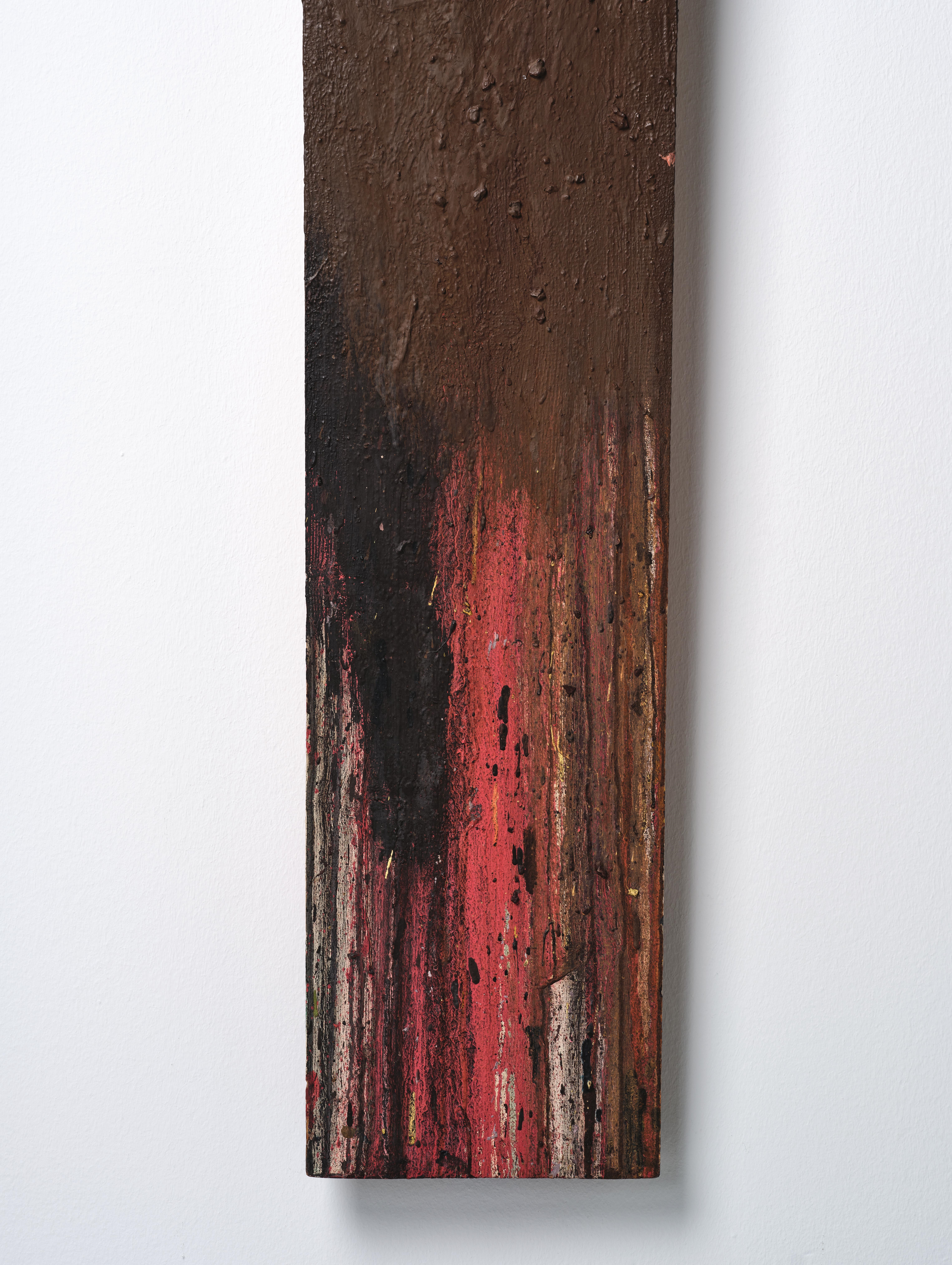 Artwork by Arnulf Rainer, Cross (with body of Christ), Made of oil, metal, wood on wood
