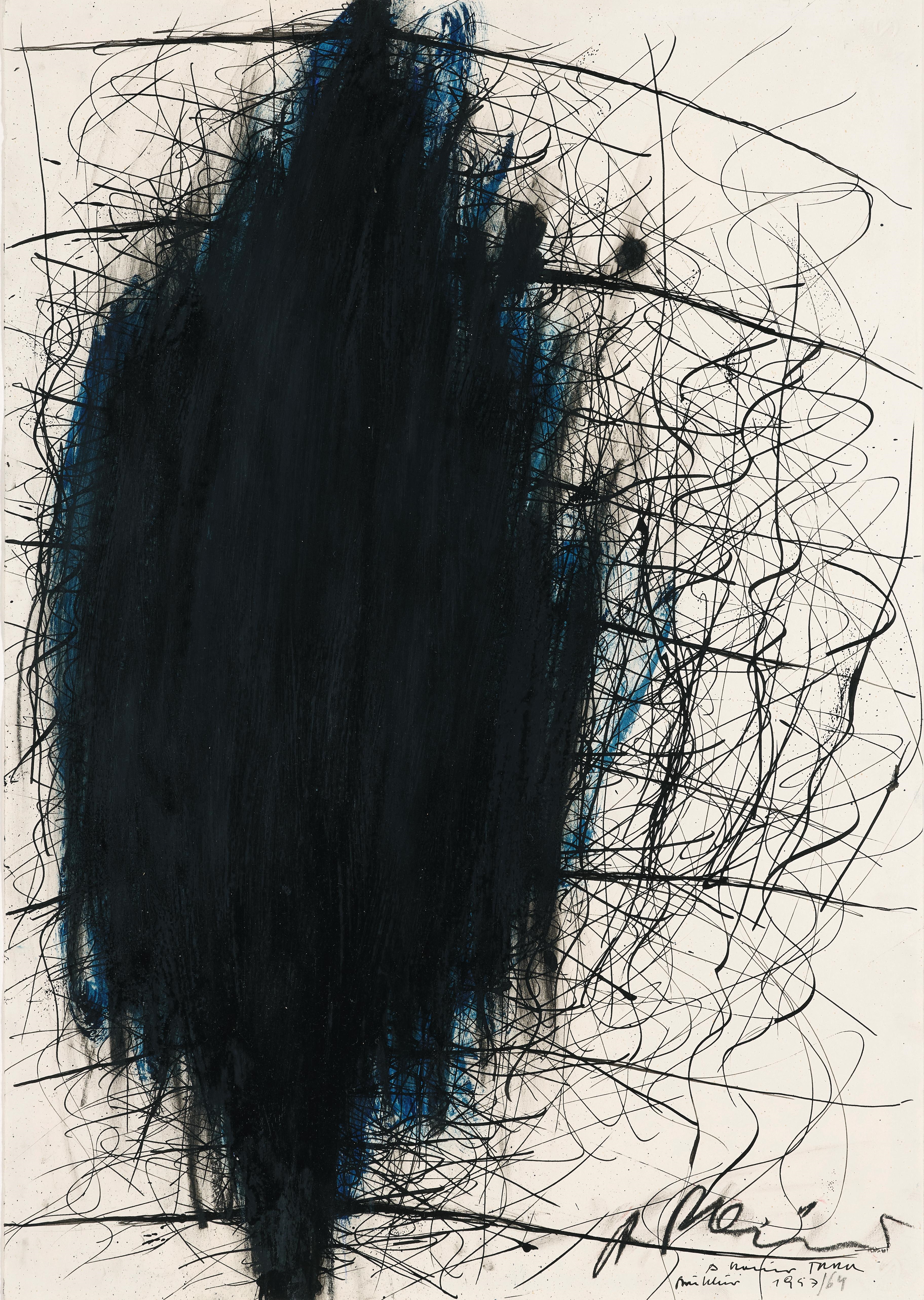 Artwork by Arnulf Rainer, „Sٰܰٳܰ“, Made of mixed media on cardboard