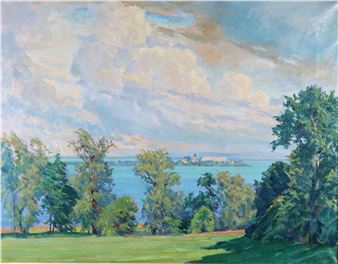 Blick auf Frauenchiemsee - Carl Friedrich Felber