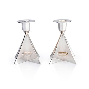 a pair of sterling silver candlesticks, Stockholm 2000 - Hubert Hydman