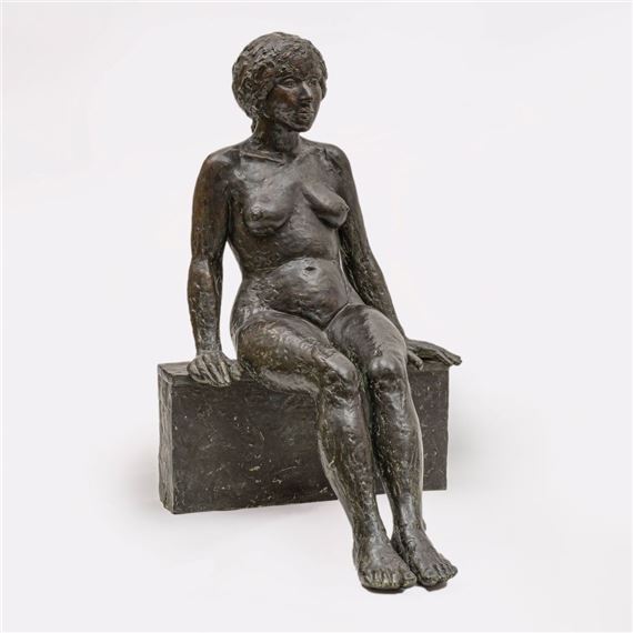 A Seated Female Nude by Edgar Augustin, 1973