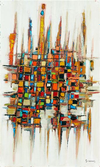 Artwork by Abdelkader Guermaz, Abstract composition, Made of Oil on canvas