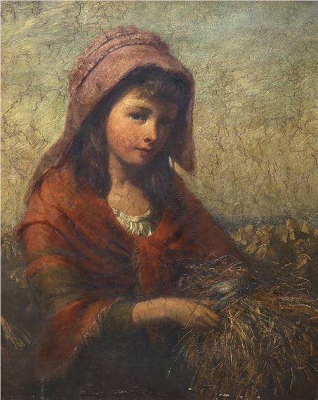 Portrait of a young girl by Edward John Cobbett