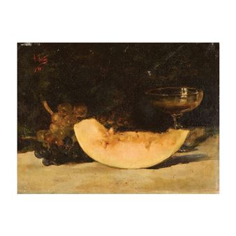 Bodegón con uvas y melón - Antonio Fuster Forteza