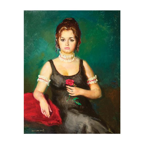 Dama con rosa by Amadeo Freixas Vivó