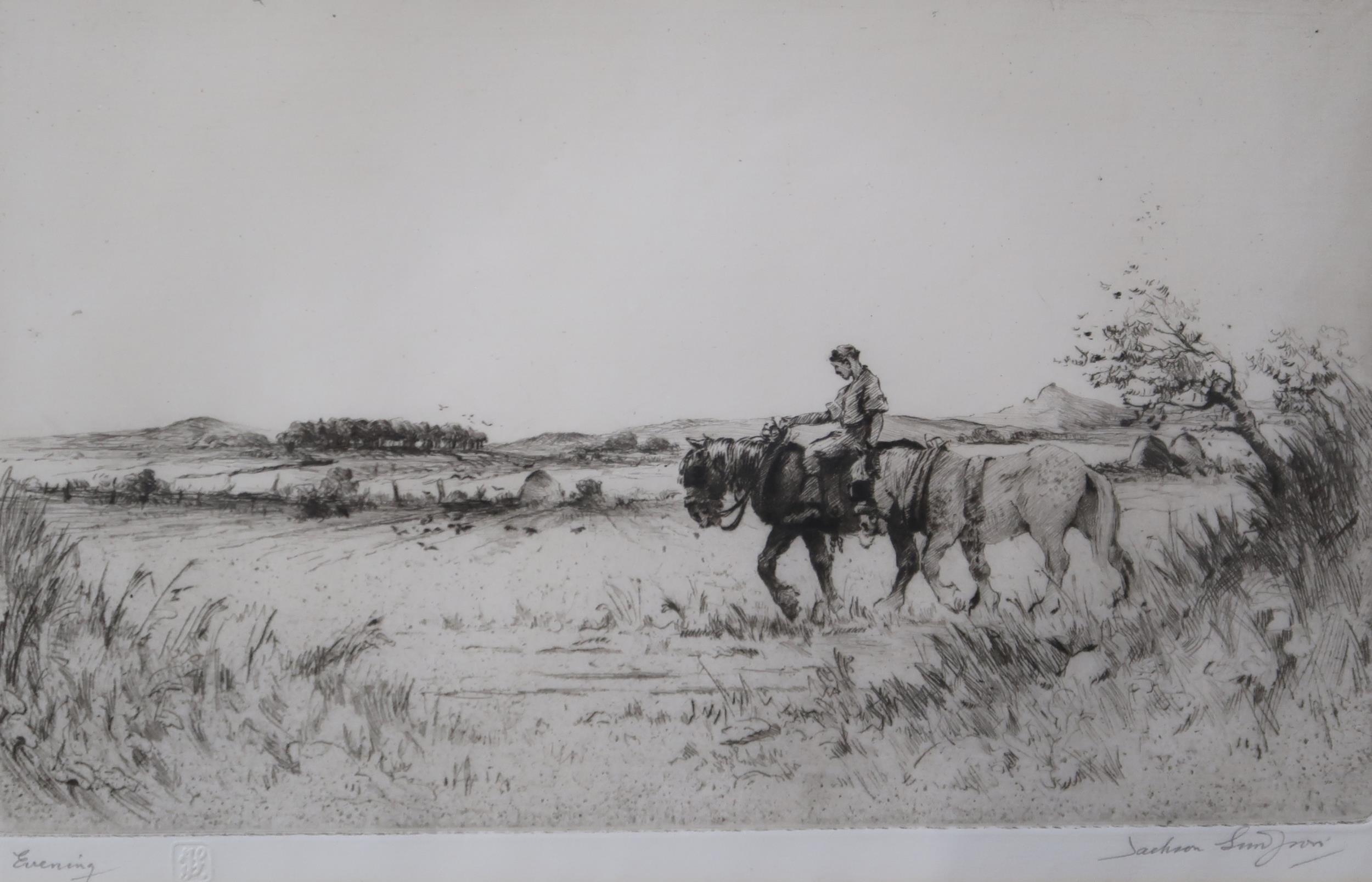 Artwork by Henry Jackson Simpson, EVENING, Made of Etching