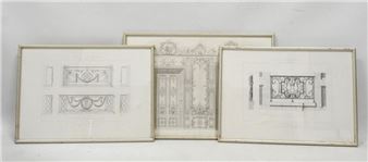 Two framed printed plates on Historical Motifs, Louis XIV and Louis XVI Style - Cesar Daily