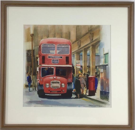 London street scene with double decker bus by Warren Blair