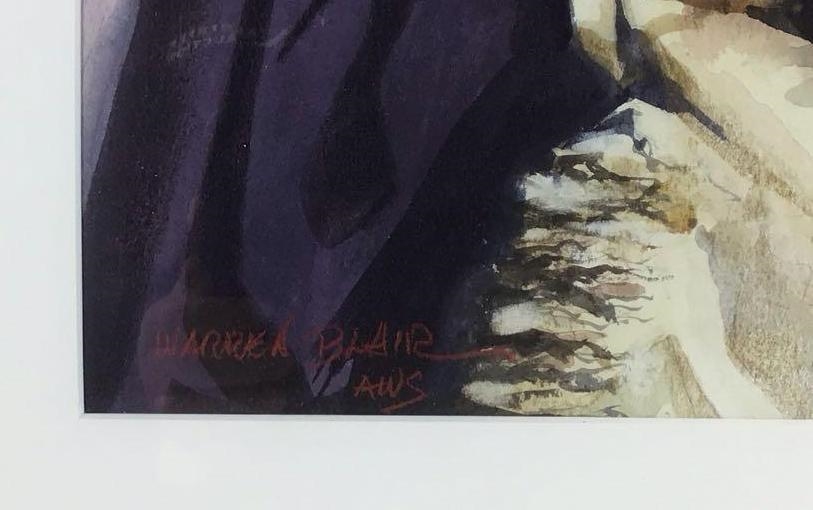 Artwork by Warren Blair, Two seated Amish woman, Made of Watercolor