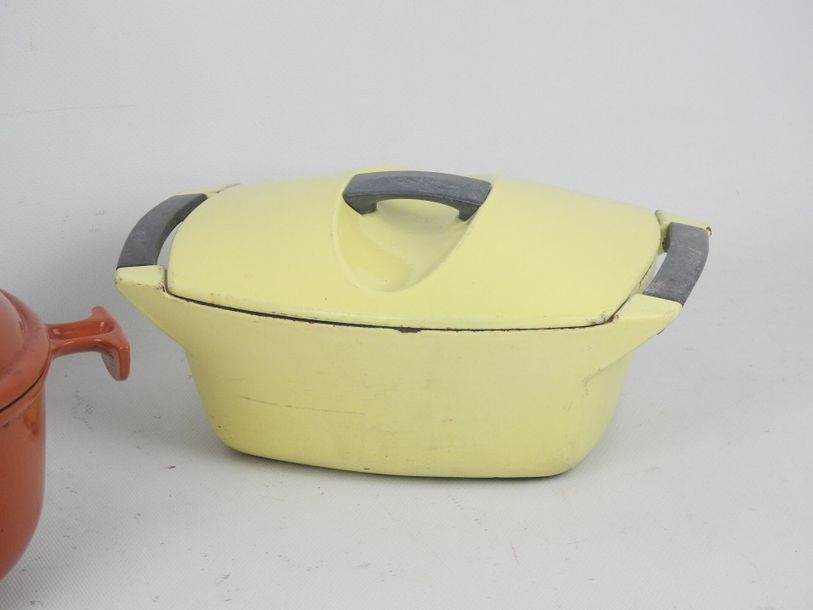 Rare Vntage Raymond Loewy Le Creuset Enamelled Cast ron Sauce Pan