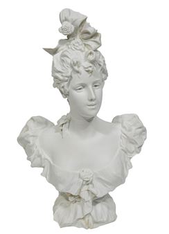 French Parian Porcelain Bust of a Woman - R. Rigaud