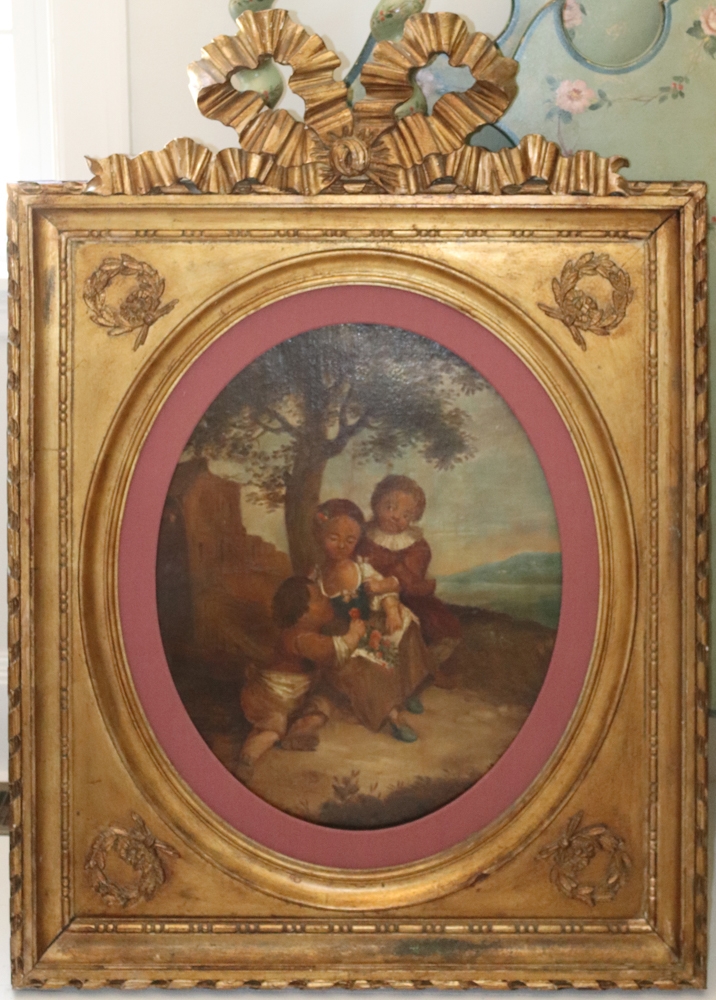 19thC French Oil on Canvas of Putti - French School, 19th Century