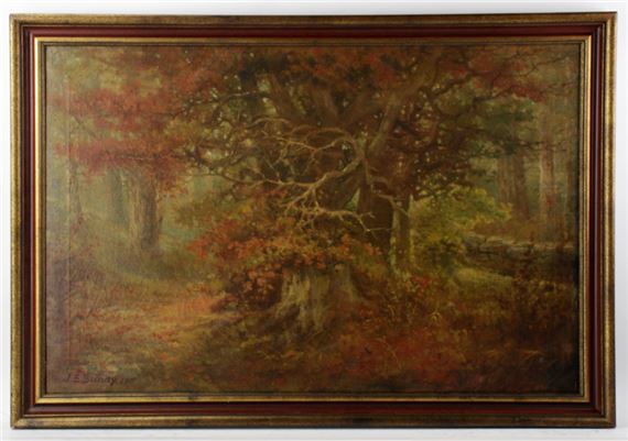 Fall scene by John E. Bundy, dated 1911
