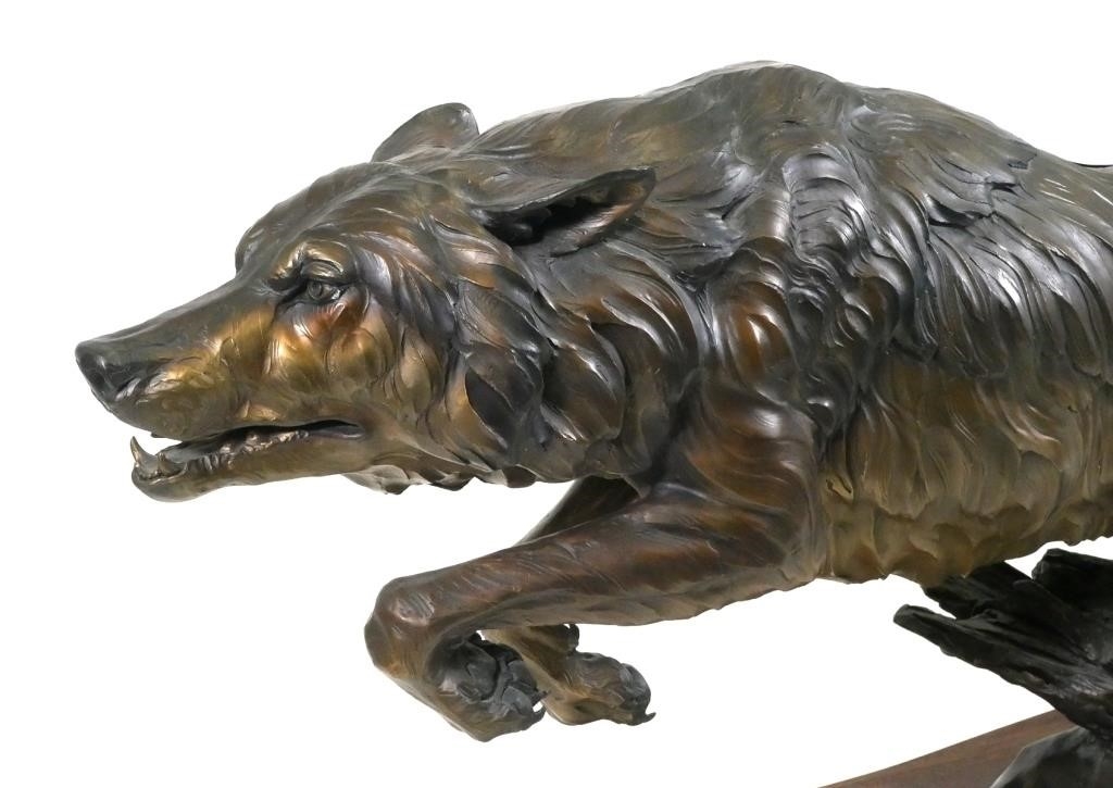 Ken Rowe | KEN ROWE In Pursuit 44 Bronze Wolf (2003) | MutualArt