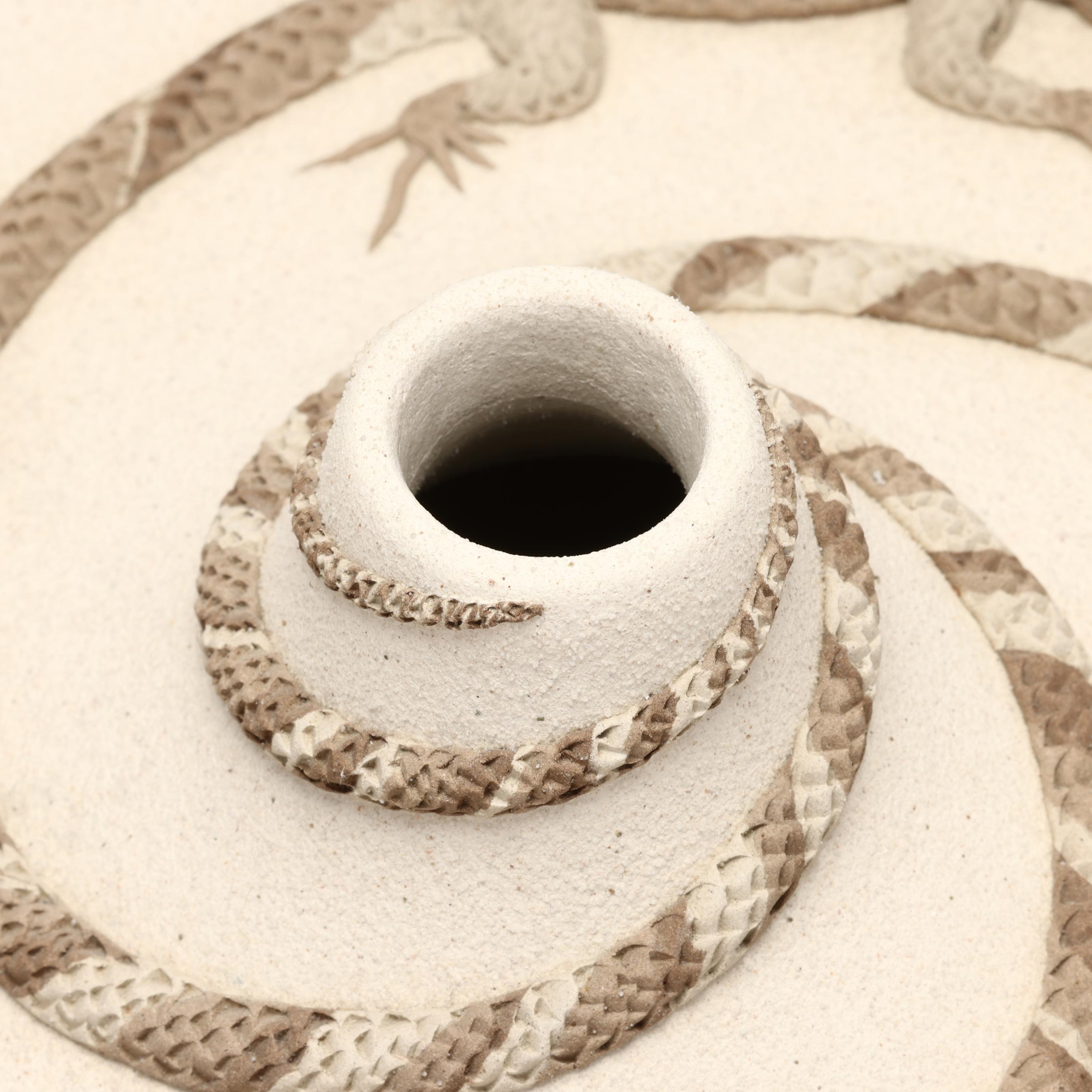 Artwork by Mary E. Arbuthnot, Desert Lizard Pottery Vessel, Made of ceramic