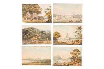 Collection of 6 original watercolours by Wathen from Journal of a Voyage - James Wathen