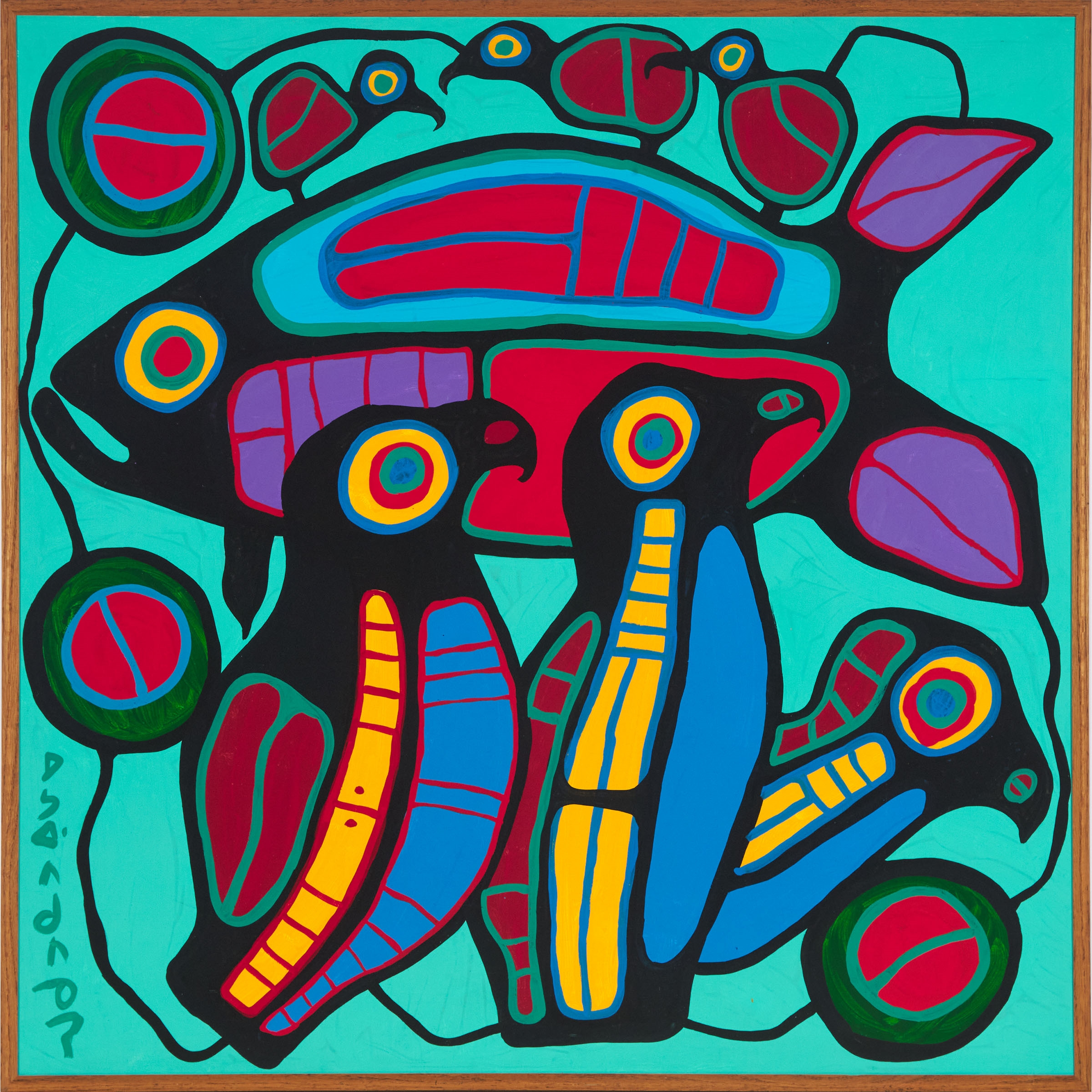 Norval Morrisseau | FISH AND FOWL FORMS - COMPOSITION, 1990 (1990 ...