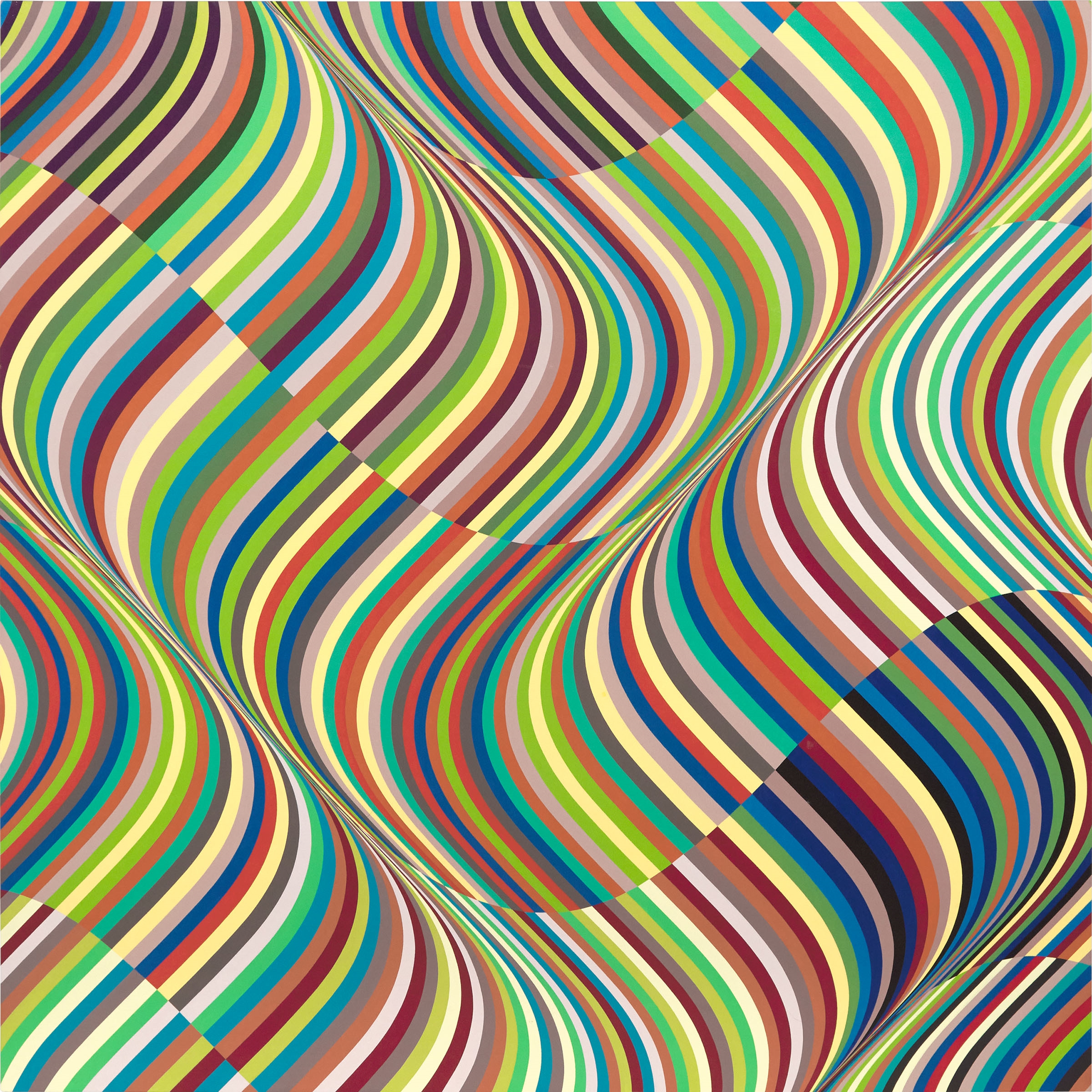 Artwork by Angela Leach, AR WAVE LARGE #9, #10, 2005 (DIPTYCH), Made of acrylic on canvas