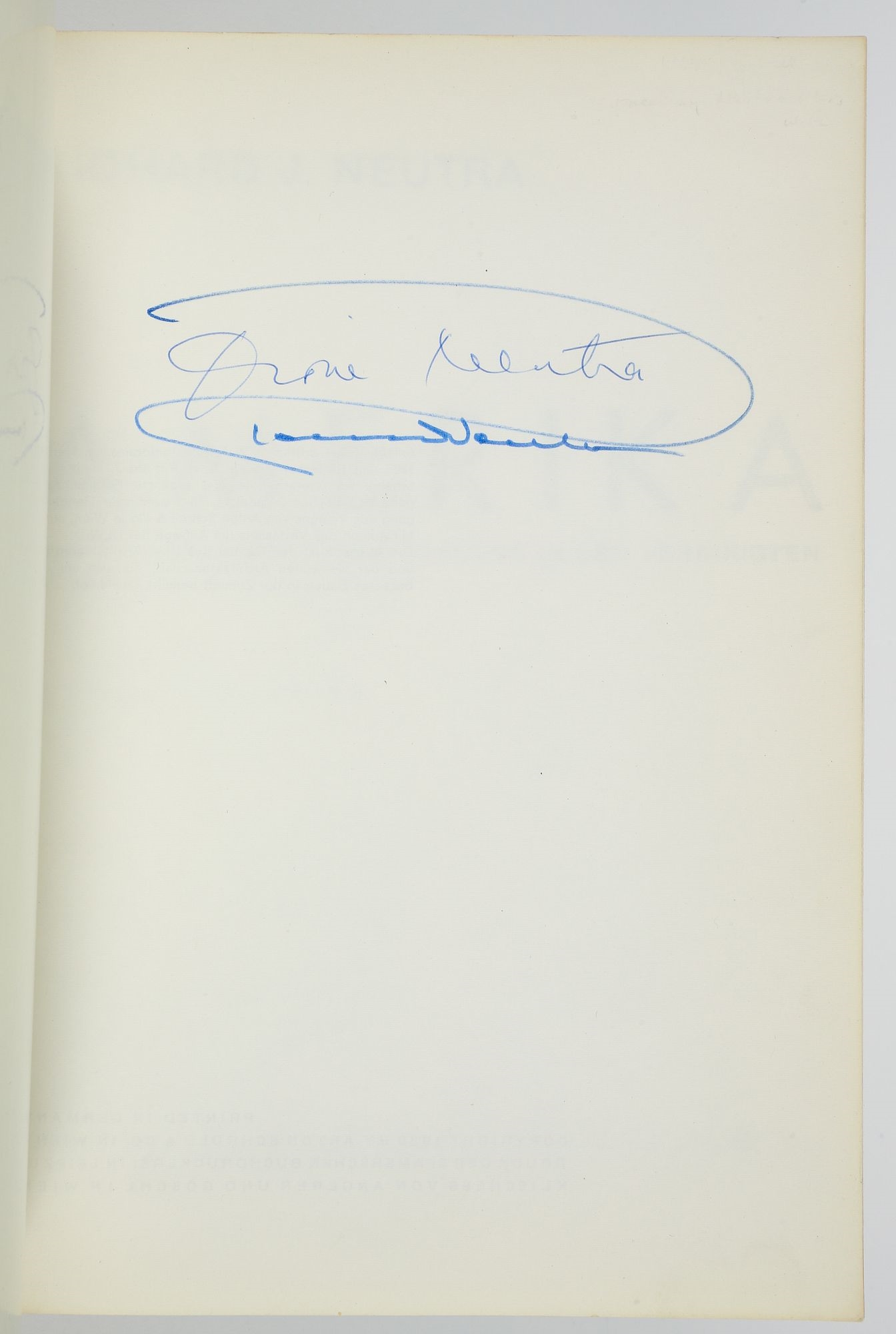Richard Joseph Neutra | Richard Neutra Amerika Signed by Neutra and his ...