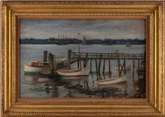 Boats at dock - Charles Bayley Cook