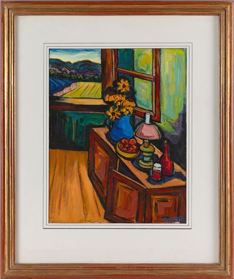 Maxim Bugzester | Interior scene with a sideboard and an open window ...