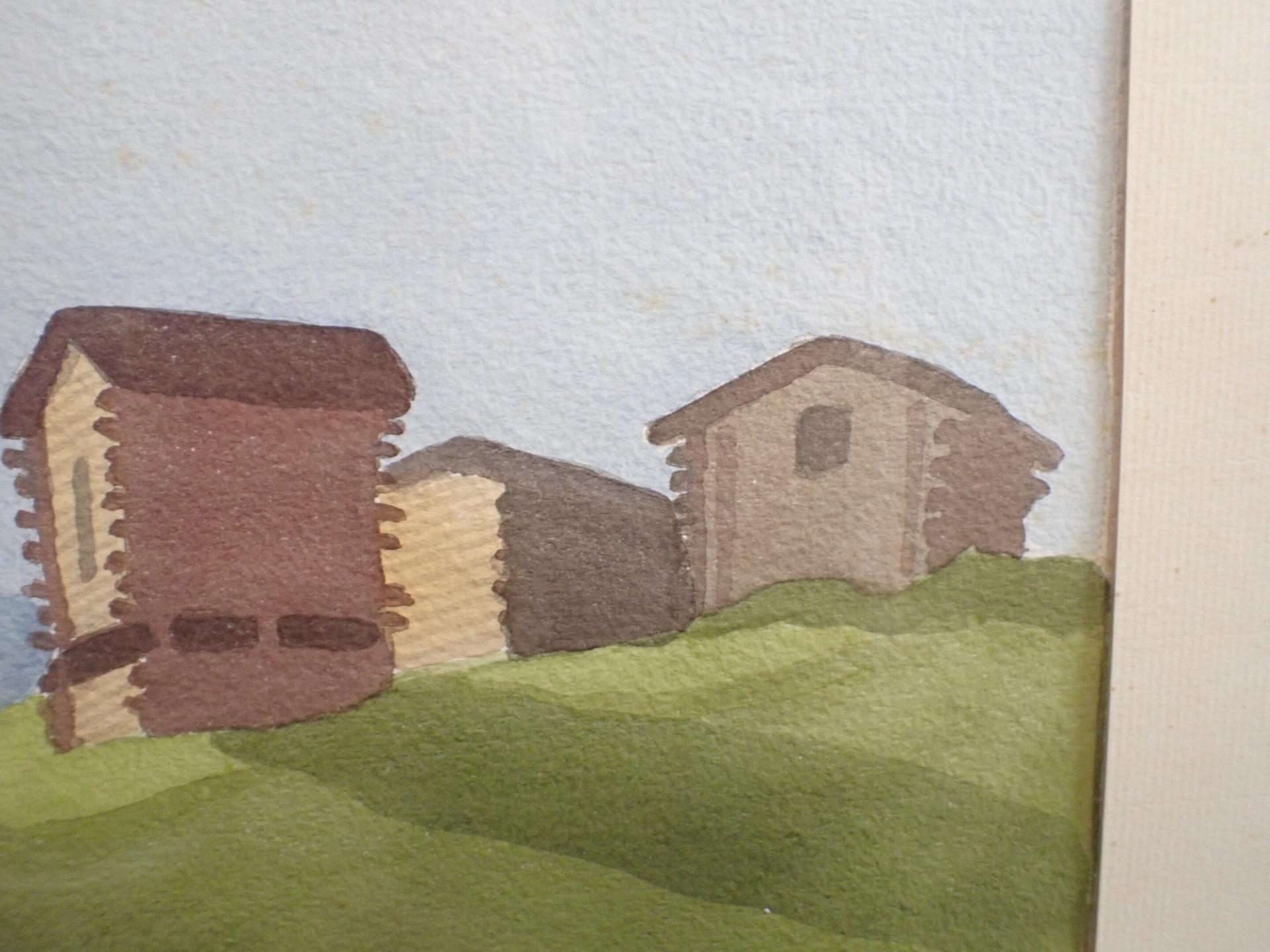 Artwork by Doan Inger, Cabanes de montagne, Made of watercolor