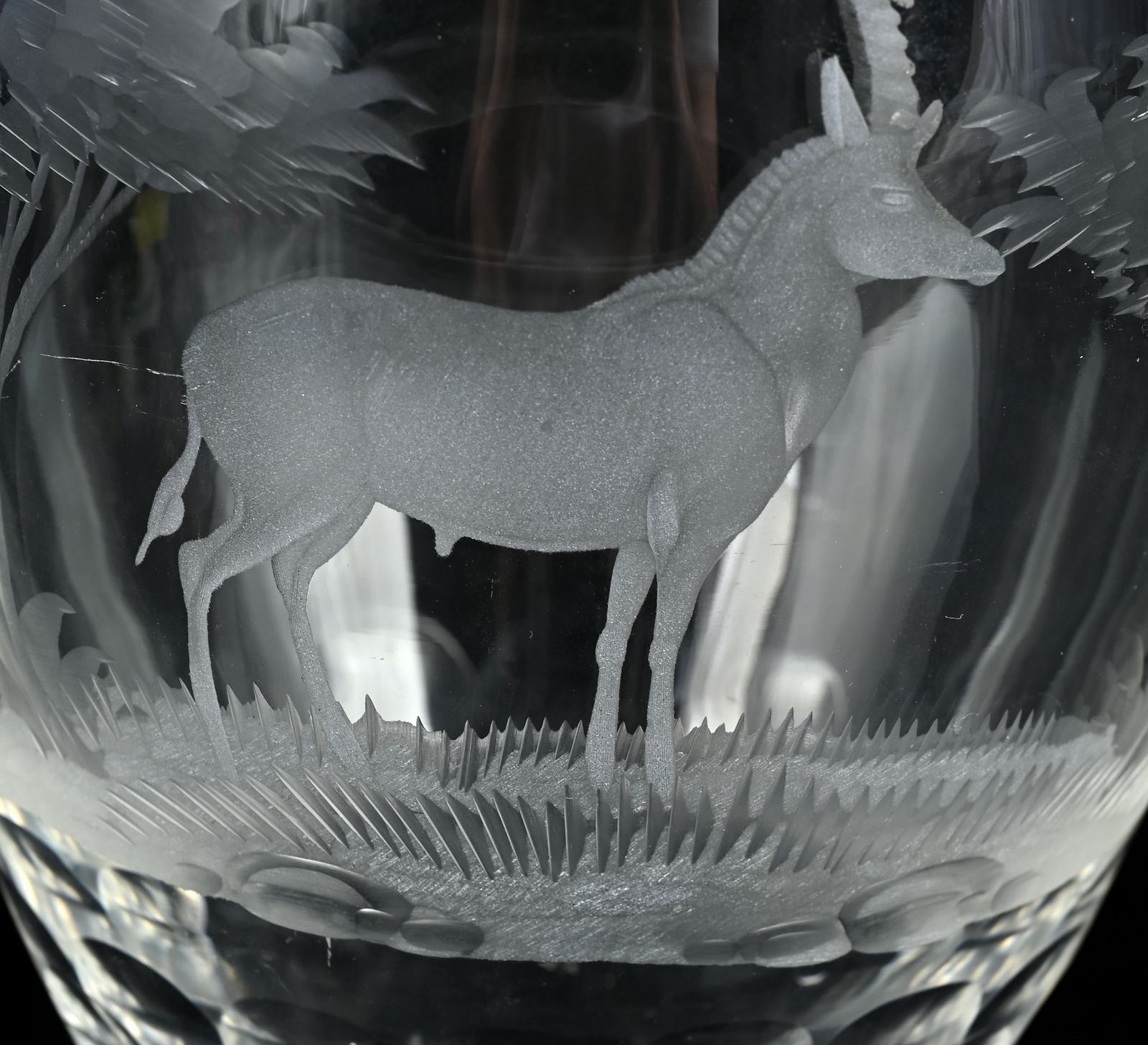 Rowland Ward | Moser and Rowland Ward crystal decanter, engraved with a ...
