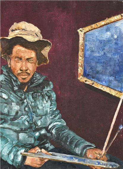 Lucas Kitiki (South Africa, 20th C.), Self Portrait by Lucas Kitiki